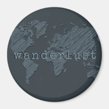 Wanderlust World Map | Gunmetal Grått