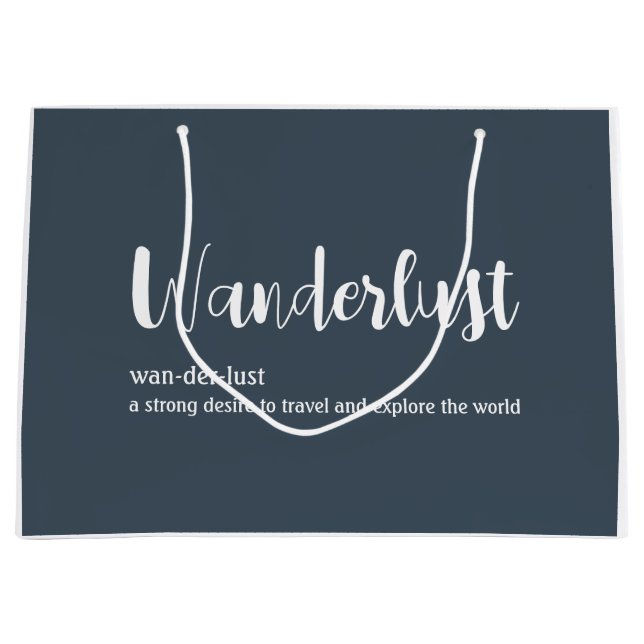 Wanderlustdefinition vit grått blue färg (Framsidan)