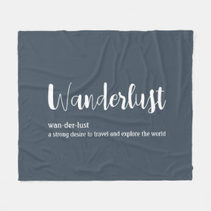 Wanderlustdefinition vit grått blue färg fleecefilt