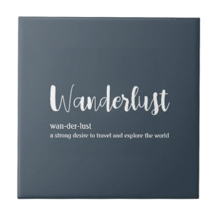 Wanderlustdefinition vit grått blue färg kakelplatta