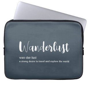 Wanderlustdefinition vit grått blue färg laptop fodral