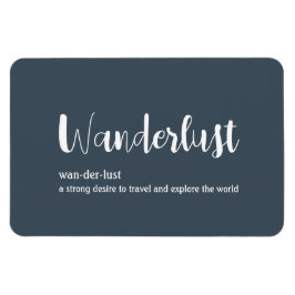 Wanderlustdefinition vit grått blue färg magnet