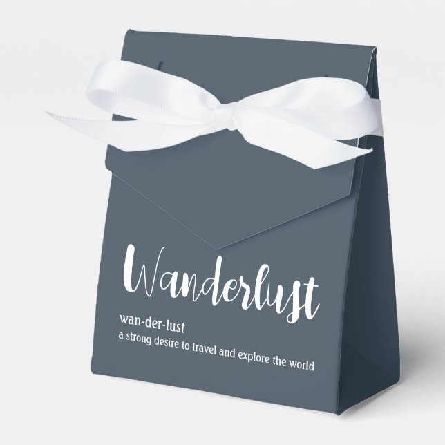 Wanderlustdefinition vit grått blue färg presentaskar (Framsidan Sidan)