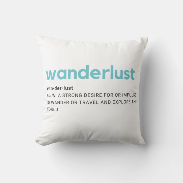 Wanderlustdefinitiondekorativ kudde (Framsida)