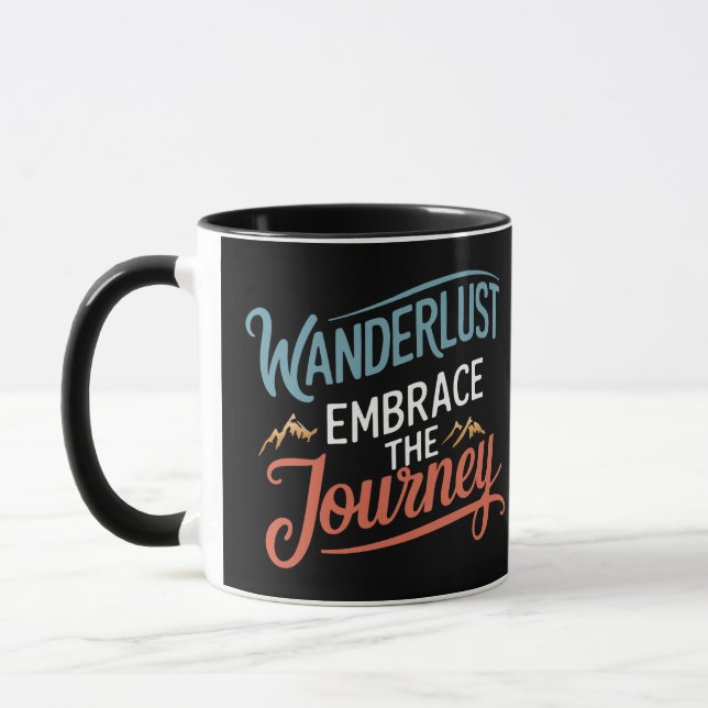 Wanderlusten Embrace the Journey, Travel Mugg (Vänster)