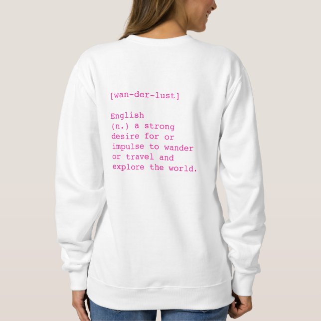 Wanderlusten Kvinnors Crewnackskjorta T Shirt (Baksida)