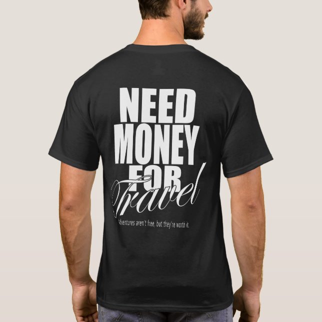 Wanderlusten på en budget t shirt (Baksida)