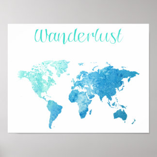 Wanderlustig Watercolor Poster