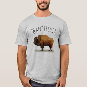 WANDERLUSTT-tröja: Amerikanbuffel (Bison) Tee Shirt