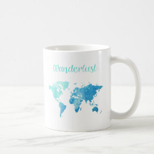 Wanderlustvattenfärgmugg Kaffemugg