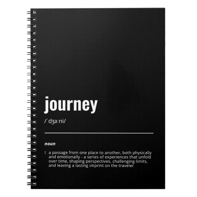 WanderTag - Journey Black Notebook Anteckningsbok (Framsidan)