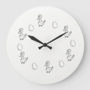 Wanduhr! Das Huhn oder das Ei! Die Küchenuhr! Stor Klocka