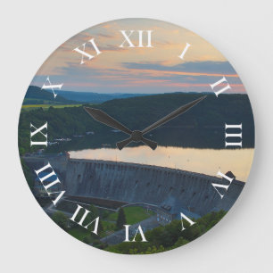 Wanduhr Edersee Staumauer Sonnenuntergang Stor Klocka