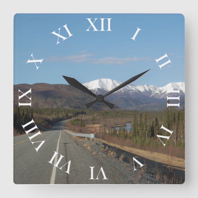 Wanduhr Highway Fyrkantig Klocka (Framsida)