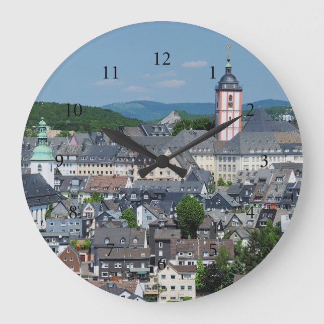 Wanduhr mit Motiv der Stadtansicht von Siegen Stor Klocka (Framsida)