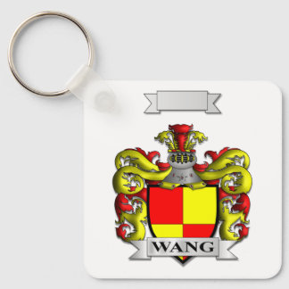 WANG FAMILJ HERALDISK SKÖLD OCH TOFS NYCKELRING