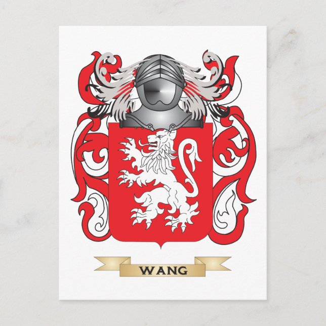 Wang Family Crest (Jackande av Arm) Vykort (Framsida)