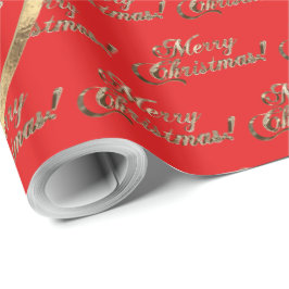 Wang Family Faux Gold Foil Red jul Presentpapper
