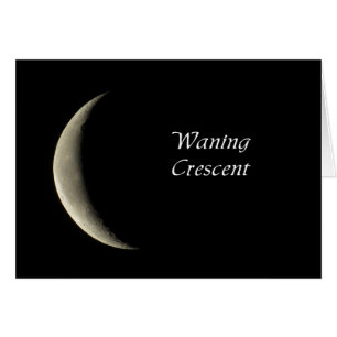Waning Crescent Måne Hälsningskort