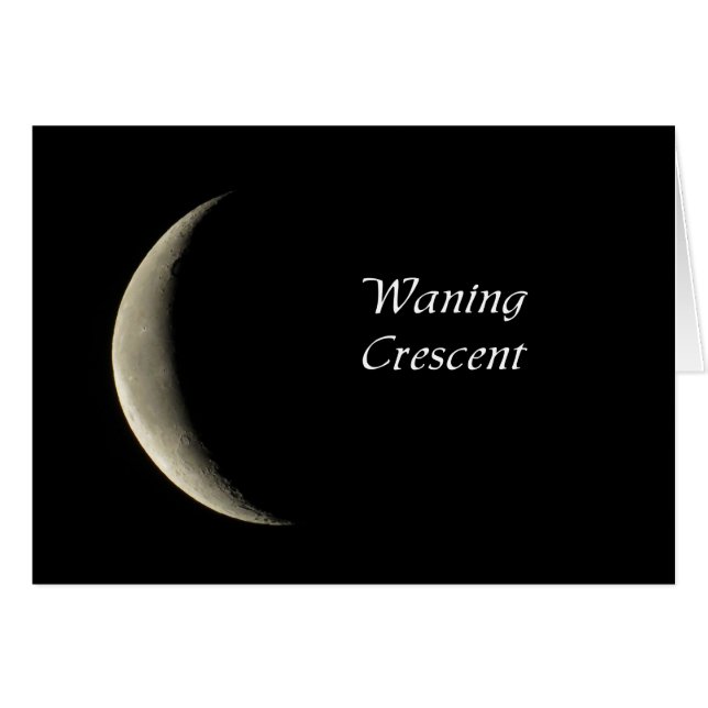 Waning Crescent Måne Hälsningskort (Framsidan Horizontal)
