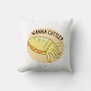 Wanna Cuttle Funny Cuttlefish Pun Kudde