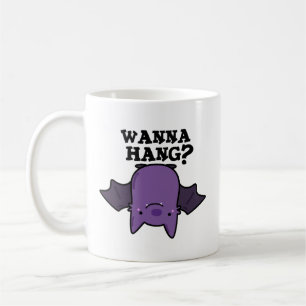 Wanna hang Funny Animal Fladdermus Pun Kaffemugg