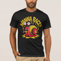 Wanna Race Funny Melting Snail Ironic Dark T-Shirt