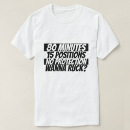 Wanna Ruck Rugby Humor Black White Tee
