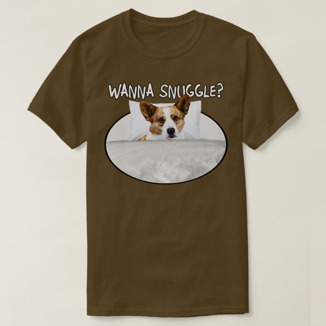 Wanna Snuggle Cardigan Welsh Corgi1405 T Shirt (Design framsida)