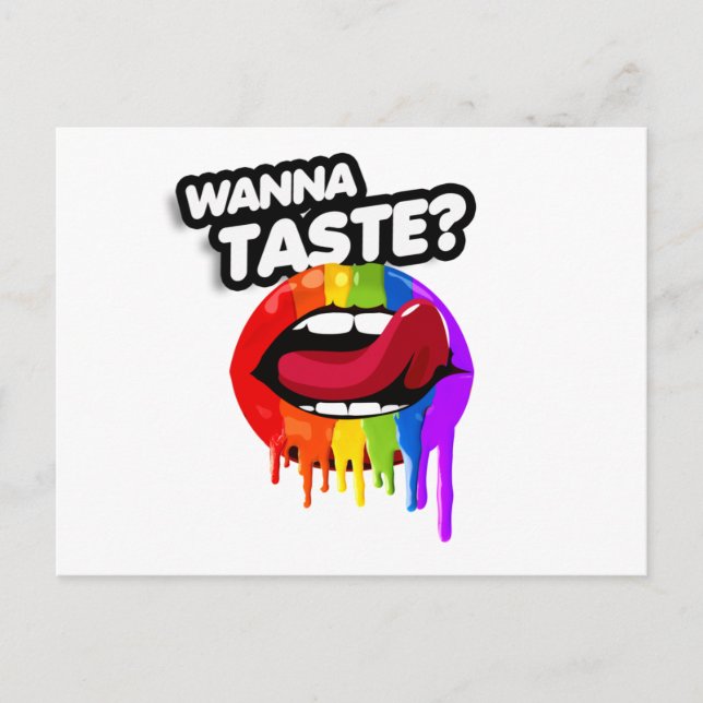 WANNA TASTE RAINBOW VYKORT (Framsida)