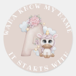 WANNA VET MIN NAMN, DEN BÖRJAR MED EN KLASSISK RUN RUNT KLISTERMÄRKE