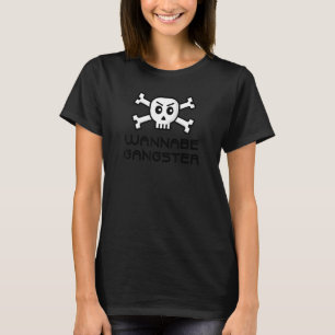 Wannabe Gangster Skull och Kor Bone Ord design T Shirt