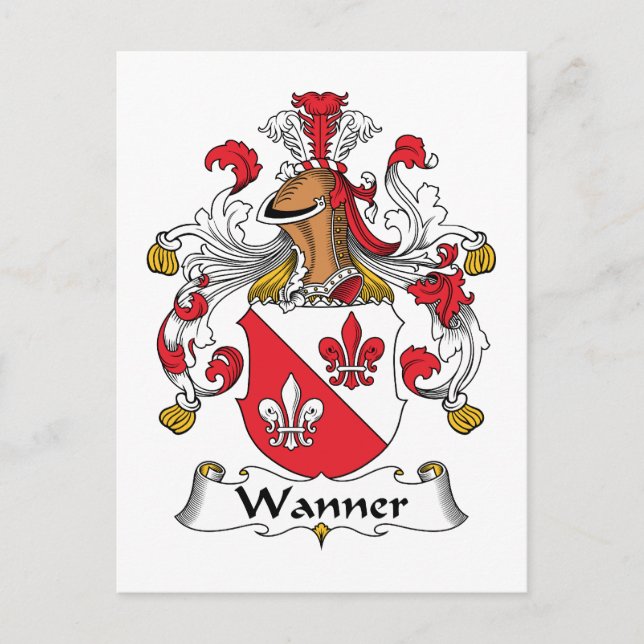 Wanner Family Crest Vykort (Framsida)