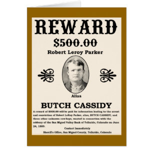 Wanted Butch Cassidy Hälsningskort