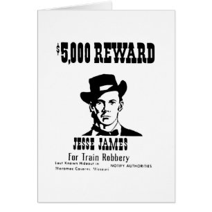 Wanted Jesse James Hälsningskort