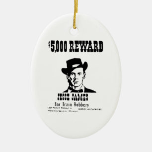 Wanted Jesse James Julgransprydnad Keramik