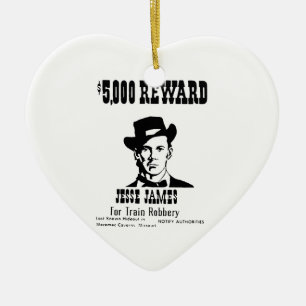 Wanted Jesse James Julgransprydnad Keramik