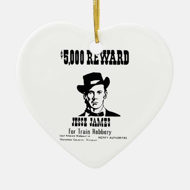 Wanted Jesse James Julgransprydnad Keramik (Framsidan)