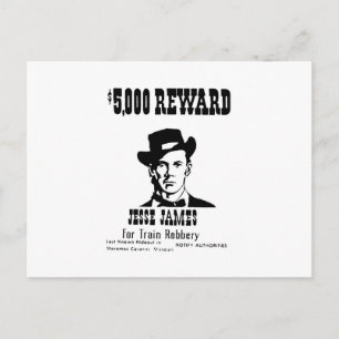 Wanted Jesse James Vykort