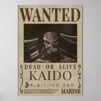 Wanted KAIDO kaido bounty Poster