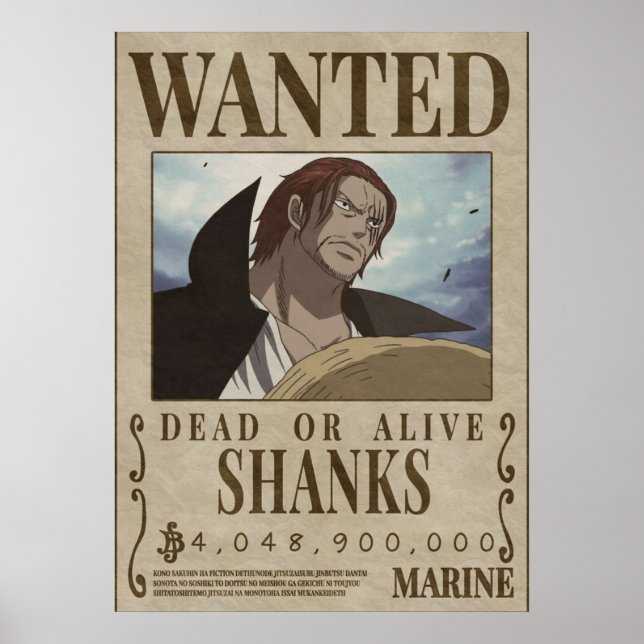 Wanted Shanks shanks bounty Poster (Framsidan)