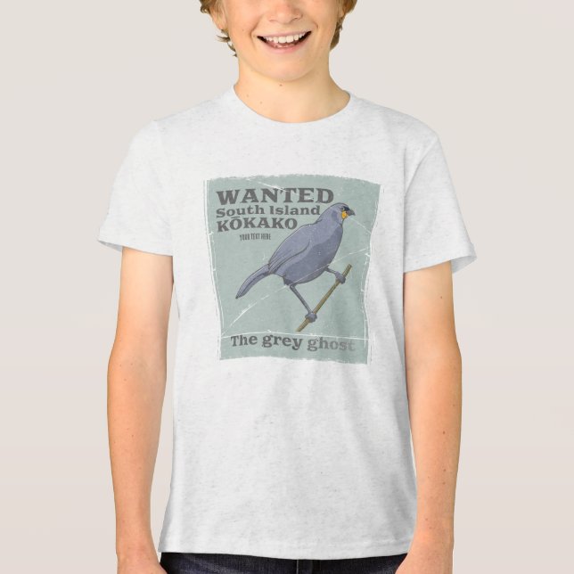 Wanted South Island Kokako T Shirt (Framsida)