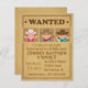 Wanted Vintage affisch Cowboys and girl Party Inbjudningar (Front/Back)