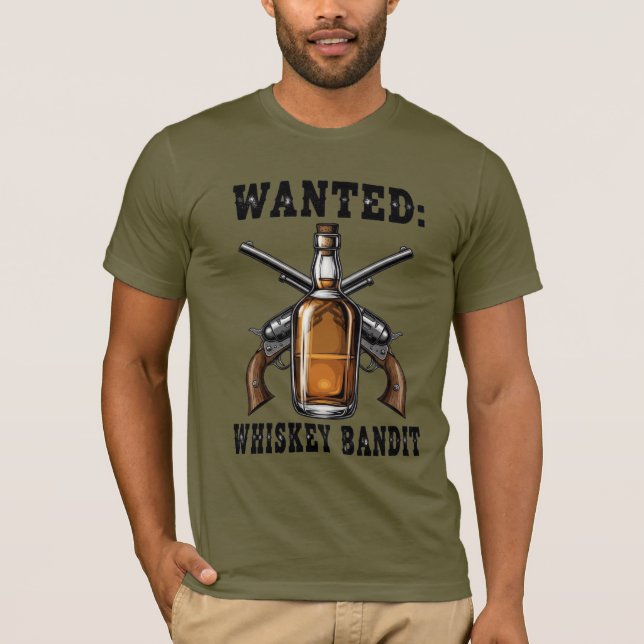 Wanted Whiskey Bandit T Shirt (Framsida)