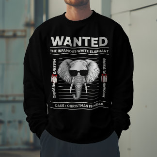 Wanted White Elephant Funny jul Lång Ärmad Tröja