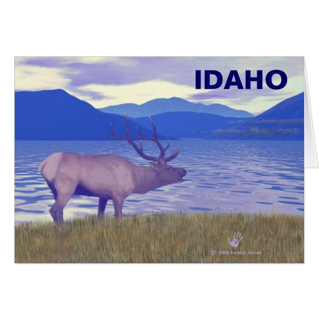 Wapiti (Elk) från Sjö Hälsningskort (Framsidan Horizontal)