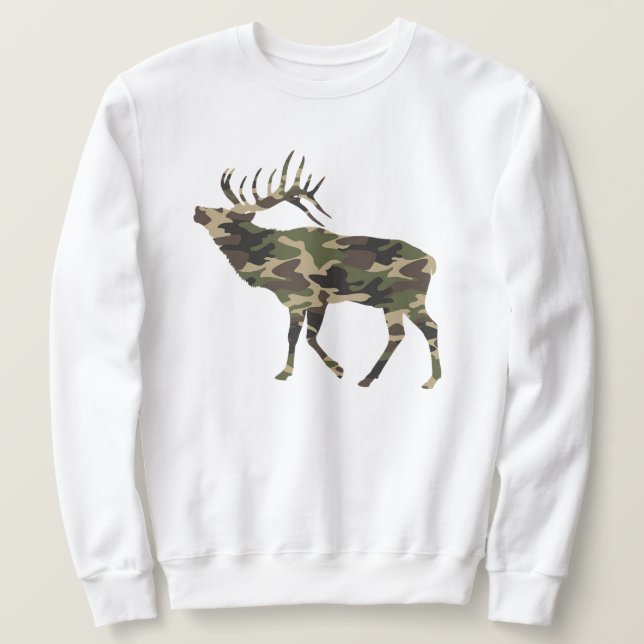 Wapiti Kamouflage Lång Ärmad Tröja (Design framsida)