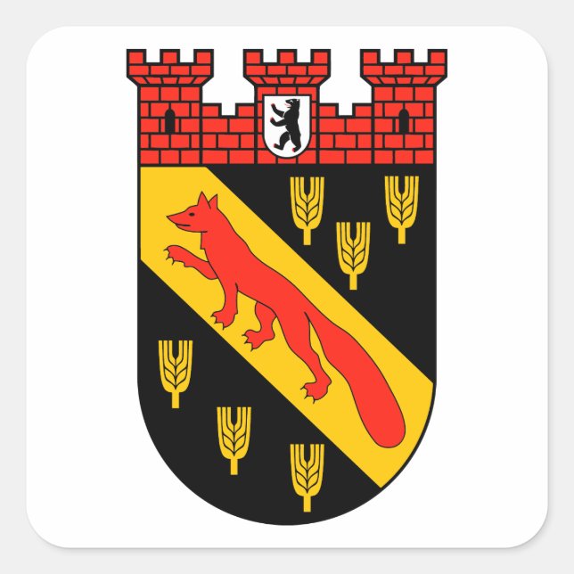 Wappen Berlin-Reinickendorf Fyrkantigt Klistermärke (Framsida)