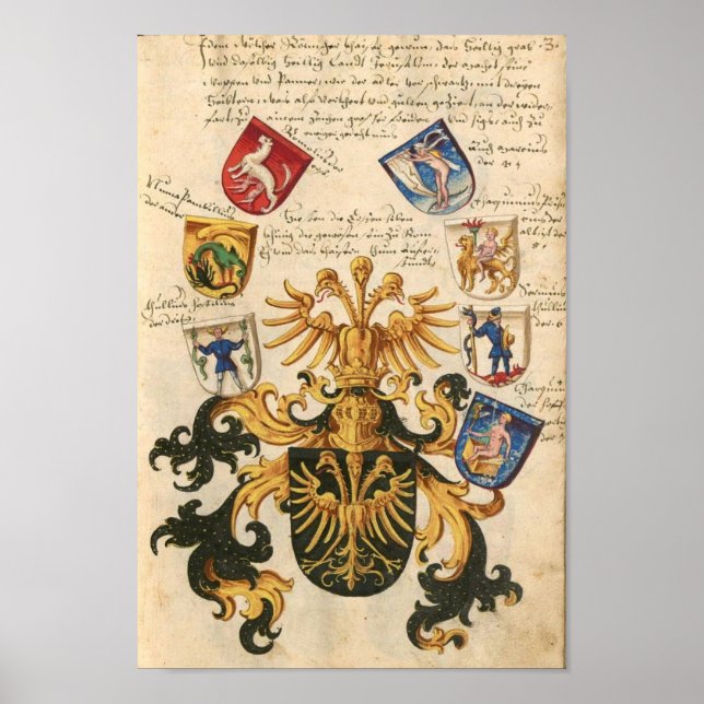 Wappen der Bayerischen Ritterschaft 1482 Poster (Framsidan)
