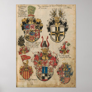 Wappen der Bayerischen Ritterschaft 1482 t2 Poster